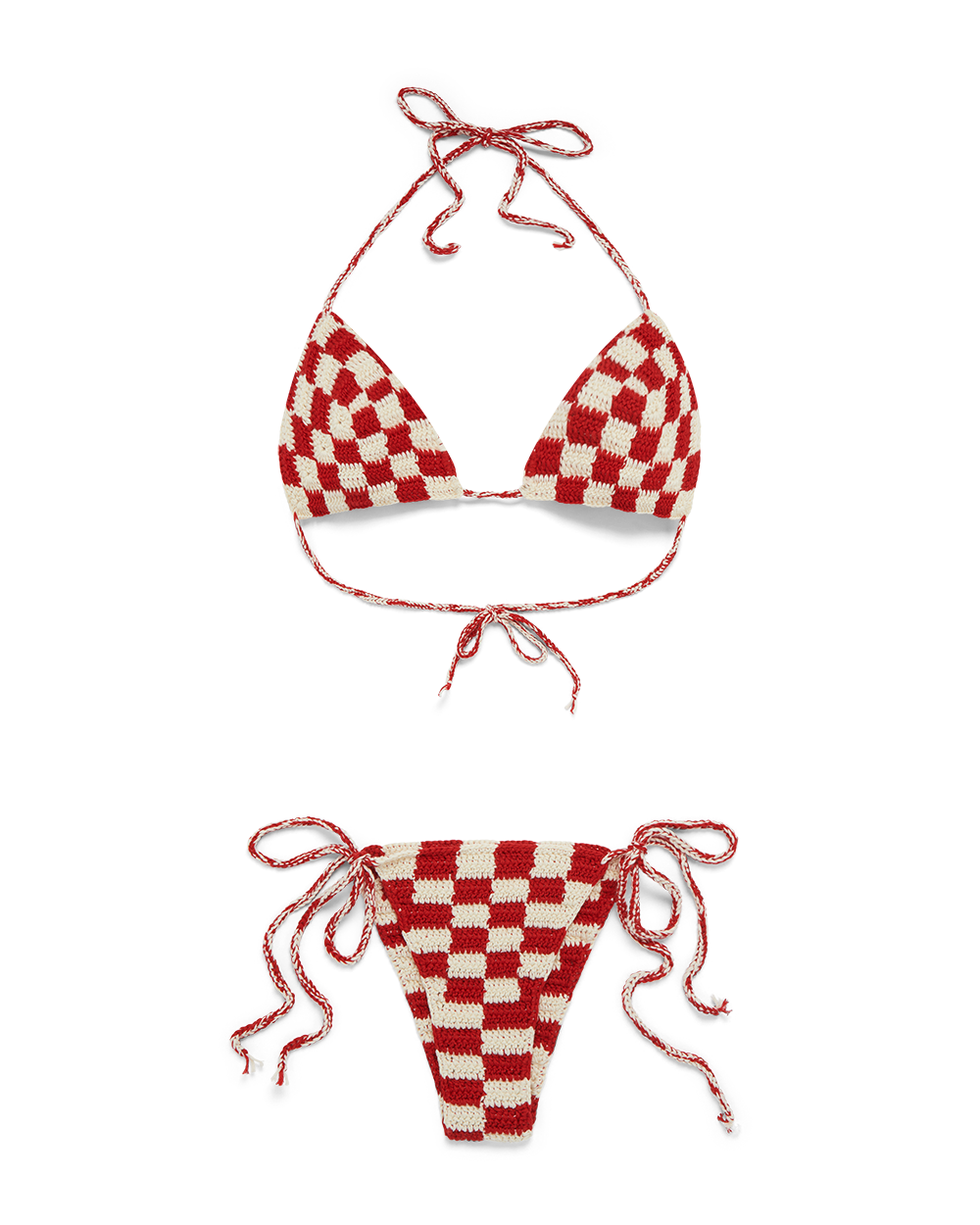 Red and white checkered bikini sales
