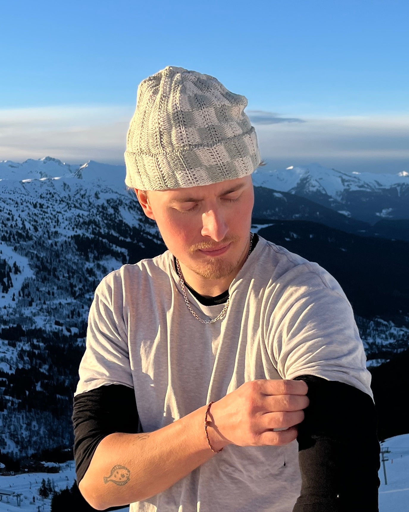 Sundays ビーニー ブロックチェック Sundaysチェック柄 beanie Sundays ビーニー ブロックチェック